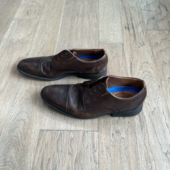 Clarks Men's Whiddon Cap Oxford Dark Brown Lace Up Dress Shoe Size 9.5 - Picture 2 of 7